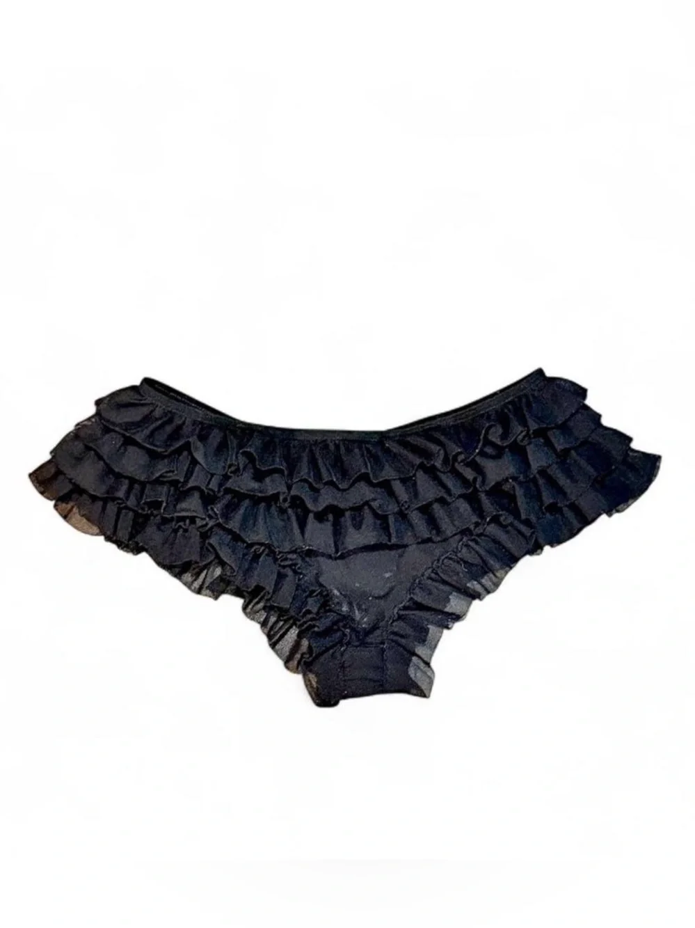 Blu Chic Intimates Black Ruffled Bloomer Like Panties Sz M NWOT - Picture 2 of 5